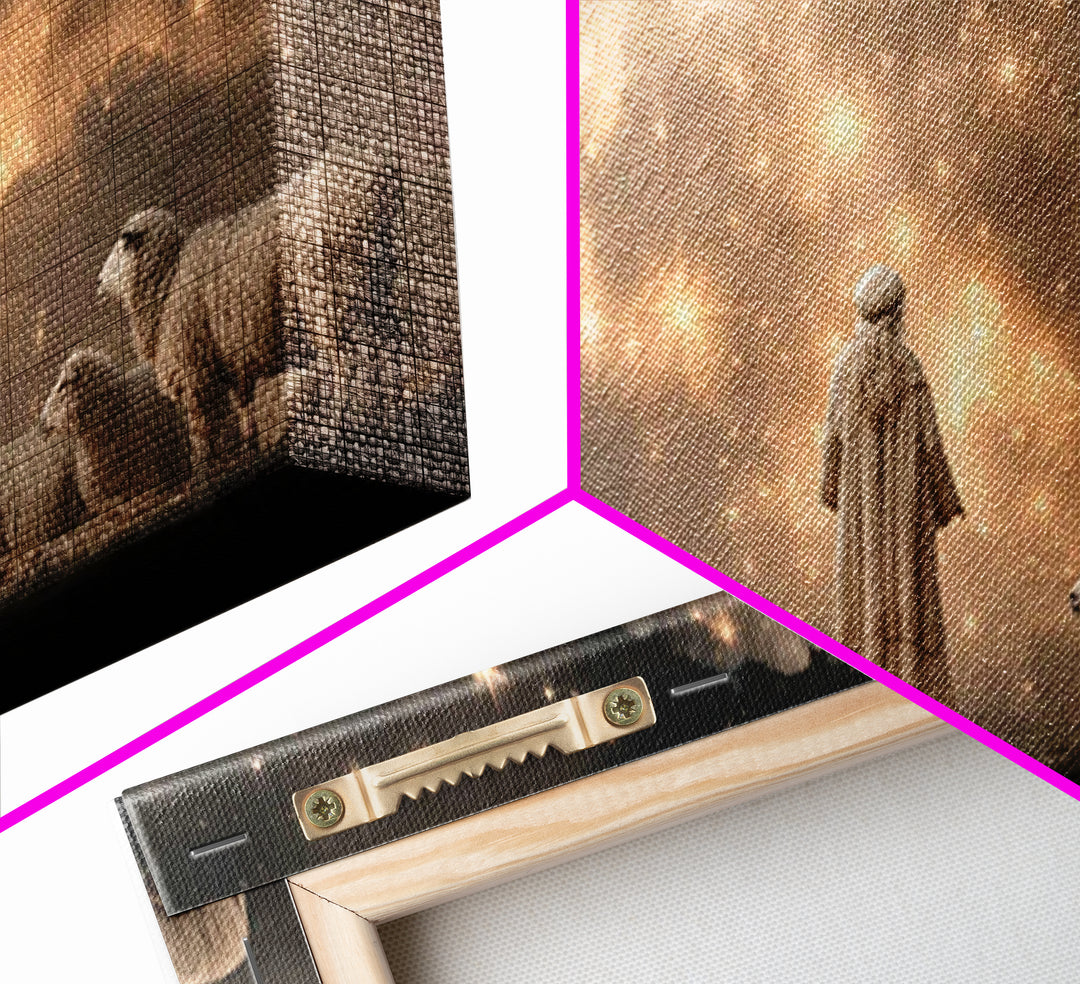 Shepherds Of Glory - Framed Canvas Print - Christian Wall Art - Christian Art Canvas - Jesus Painting - Christmas Art - Christian Art