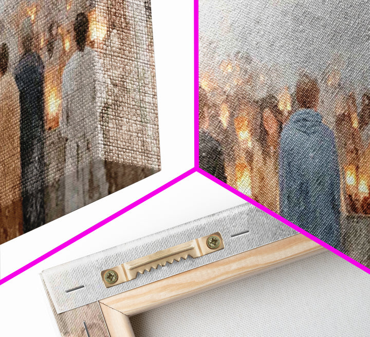 Communion Lights – Framed Canvas Print – Christian Art Canvas – Christian Art Print – Christmas Art – Christian Wall Art – Christian Gift I
