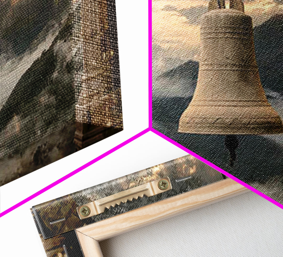 Evening Chimes – Framed Canvas Print – Vintage Christian Art – Christian Art Canvas – Christian Wall Art – Moody Christian Art