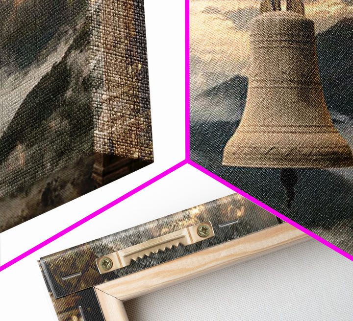 Evening Chimes – Framed Canvas Print – Vintage Christian Art – Christian Art Canvas – Christian Wall Art – Moody Christian Art