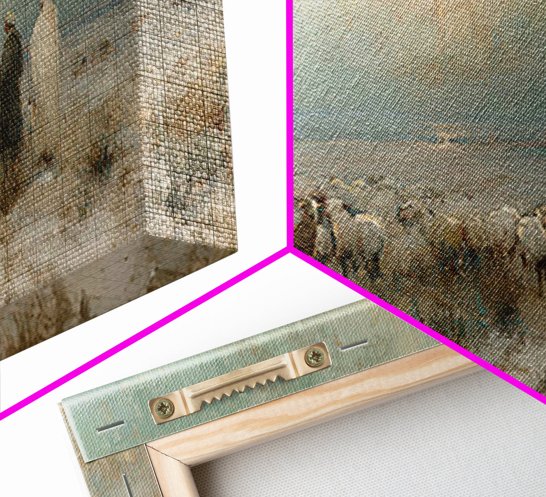 Shepherds And Glory , Framed Canvas Print, Christian Art Canvas, Christian Wall Art, Christian Christmas Art, Christmas Decor, Jesus Painti