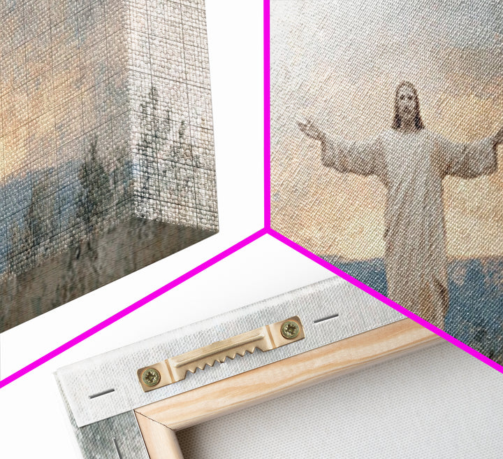 Open Arms Light | Framed Canvas Print | Christian Wall Art | Jesus Painting | Christian Art Canvas | Christian Gift | Modern Christian Art