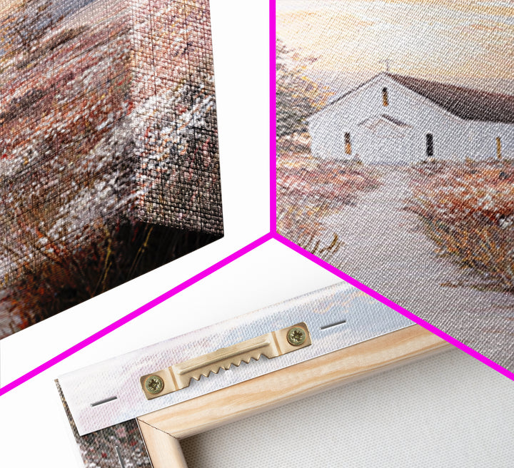 Sunrise Chapel – Framed Canvas Print – Christian Wall Art – Christian Art Canvas – Christian Painting – Christian Decor