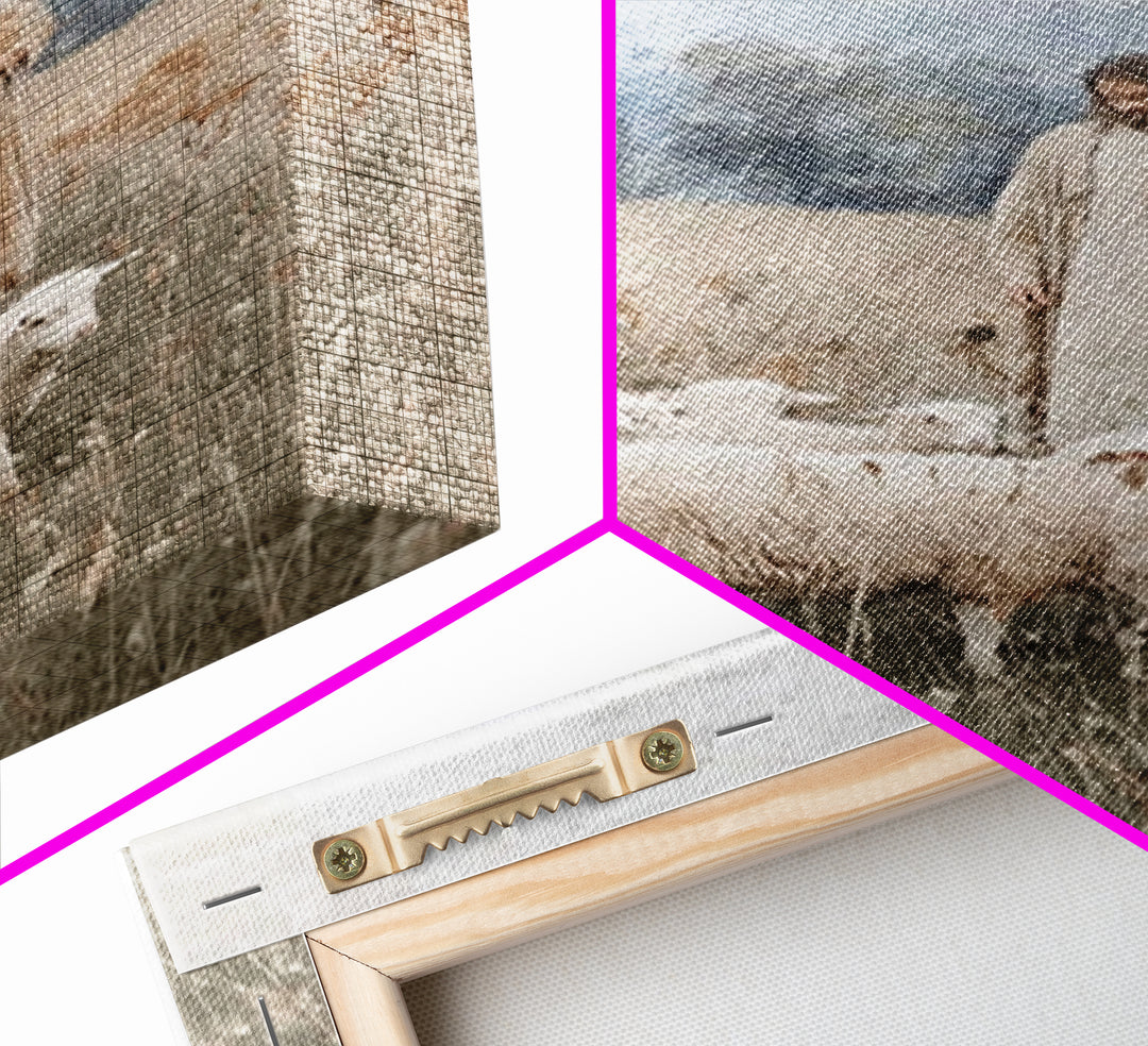 Shepherds Of Peace – Framed Canvas Print – Christian Wall Art – Jesus Painting – Christian Decor – Pastoral Scenery – Christian Art Canvas