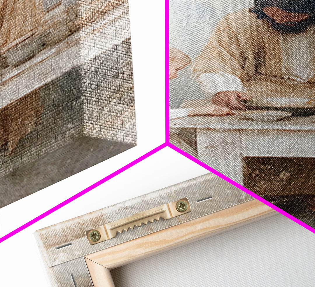 Humble Teaching – Framed Canvas Print – Christian Wall Art – Christian Art Canvas – Jesus Painting – Vintage Christian Art – Christian Home
