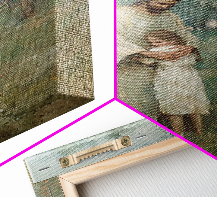 The Loving Shelter | Framed Canvas Print | Jesus Painting | Christian Wall Art | Christian Art Print | Modern Christian Art | Christian Gif