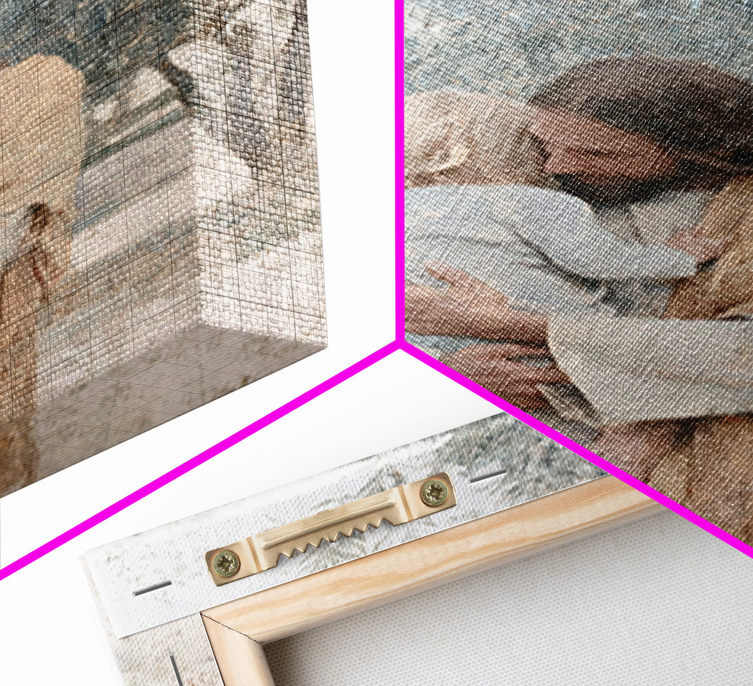 The Father’s Hold, Framed Canvas Print, Jesus Canvas Art, Christian Wall Art, Realistic Jesus Painting, Christian Decor For Home, Christian