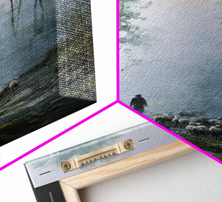 Silent Flock Journey – Framed Canvas Print – Christian Art Canvas – Christian Wall Art – Moody Christian Art – Jesus Painting – Christmas A