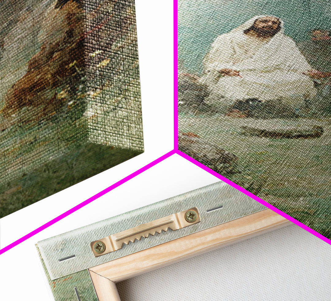 Gathered In Spirit | Framed Canvas Print | Christian Art Print | Christian Wall Art | Jesus Painting | Christian Gift | Modern Christian Ar