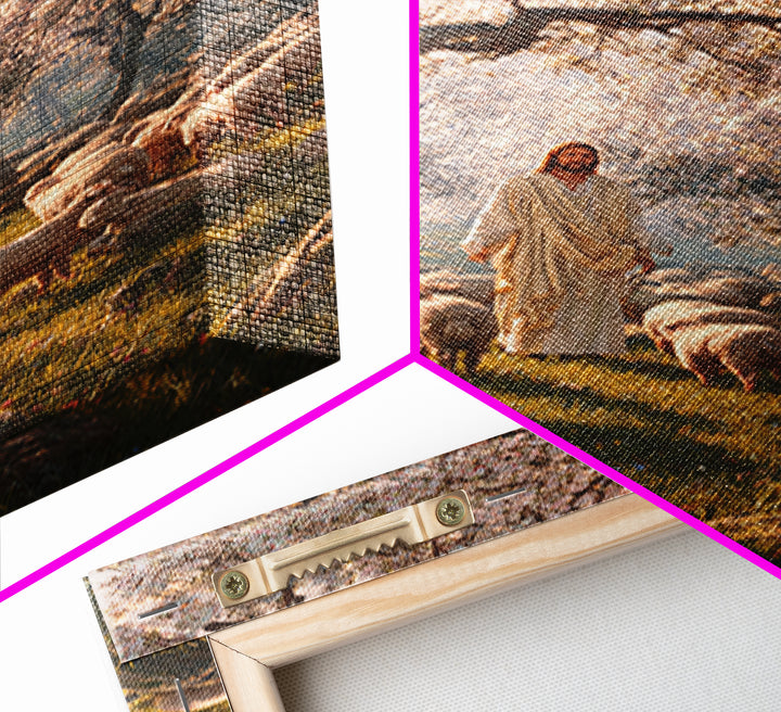 Orchard Flock Light, Framed Canvas Print, Christian Art Canvas, Jesus Painting, Christian Wall Art, Christian Art Prints, Christian Decor,