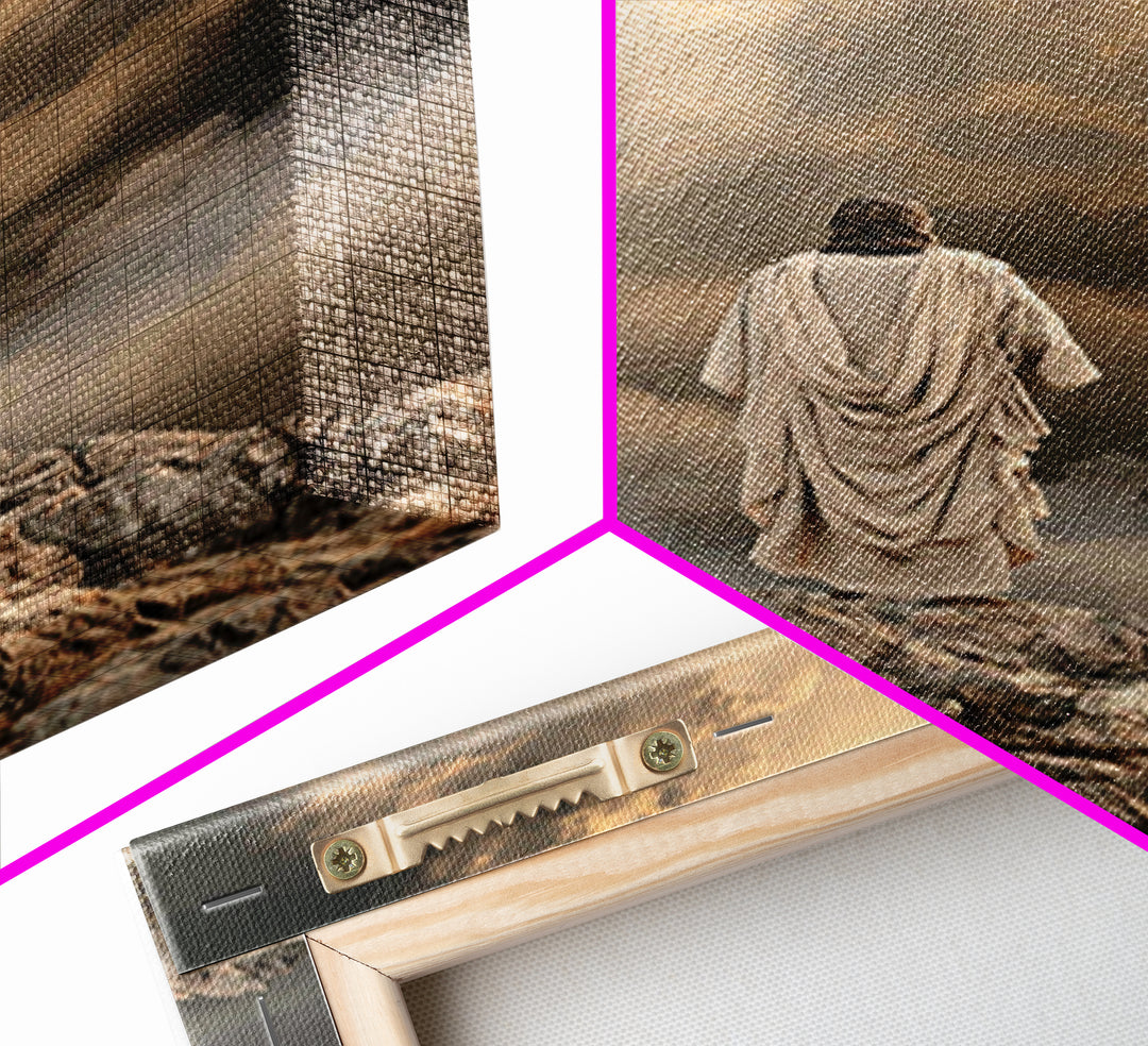 Summit Light Prayer, Framed Canvas Print, Christian Art Canvas, Christian Wall Art, Jesus Painting, Moody Christian Art, Christian Decor, C