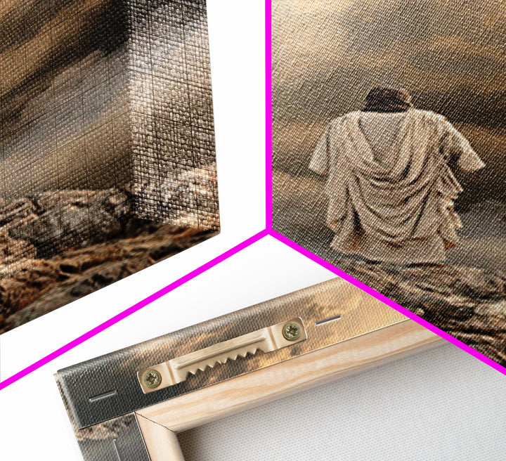 Summit Light Prayer, Framed Canvas Print, Christian Art Canvas, Christian Wall Art, Jesus Painting, Moody Christian Art, Christian Decor, C