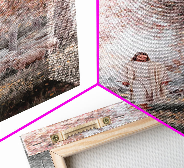 Pathway Of Gentle Care – Framed Canvas Print – Christian Wall Art – Jesus Painting – Christian Art Canvas – Christian Gift Ideas – Vintage
