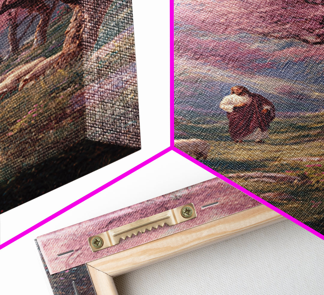 Risen Shepherd Walk – Framed Canvas Print – Jesus Canvas Art – Christian Art Painting – Christian Wall Art – Christian Art Work – Moody Chr