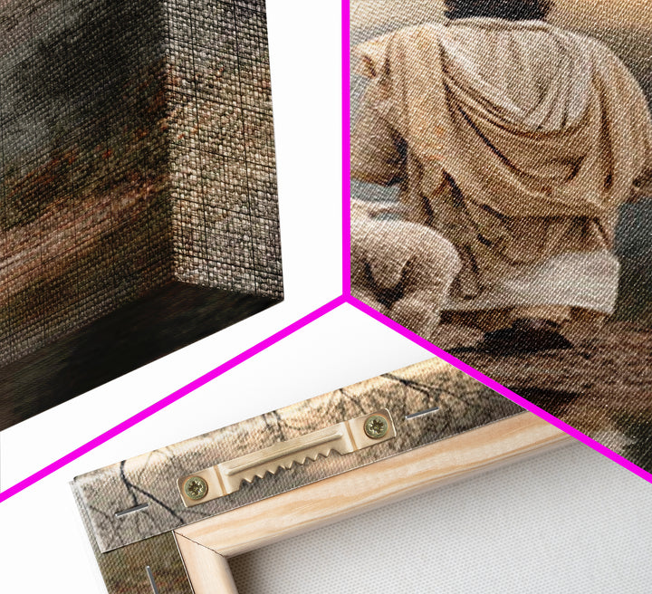 Path Of Mercy | Framed Canvas Print | Christian Wall Art | Jesus Art Print | Large Christian Painting | Christian Christmas Art | Christian