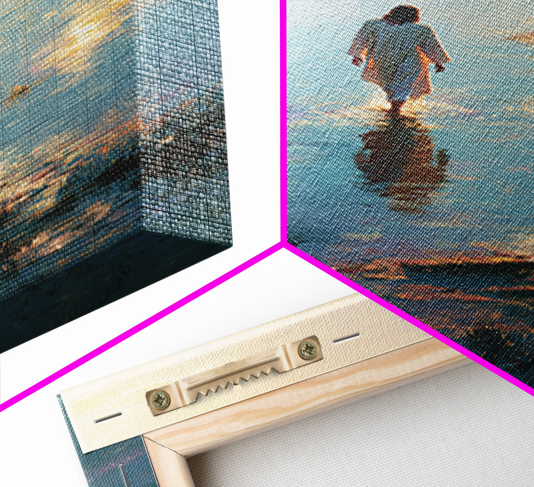 Waters Of Promise - Framed Canvas Print - Christian Art Canvas - Christian Wall Art - Jesus Painting - Modern Christian Painting