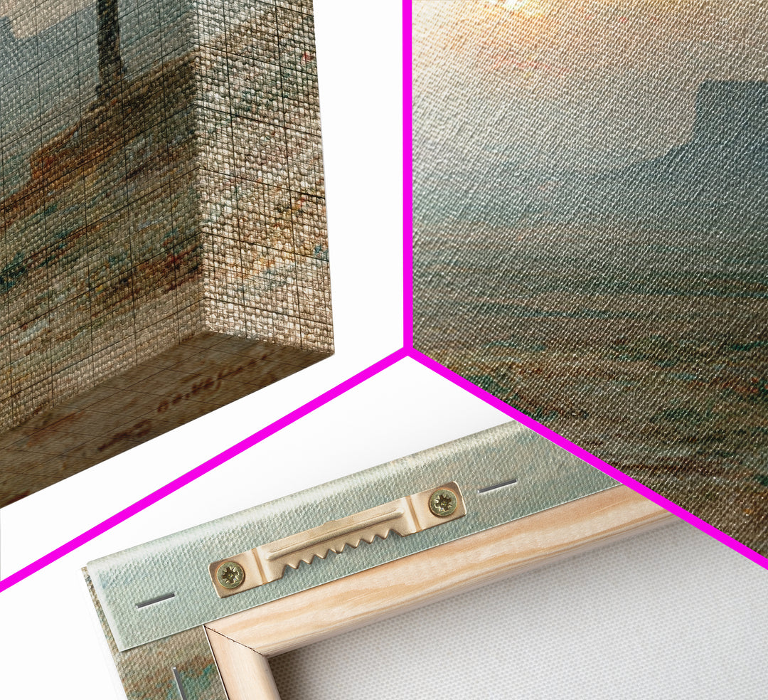 Cross At Dawn – Framed Canvas Print – Christian Wall Art – Christian Painting – Subtle Christian Art – Christian Art Canvas