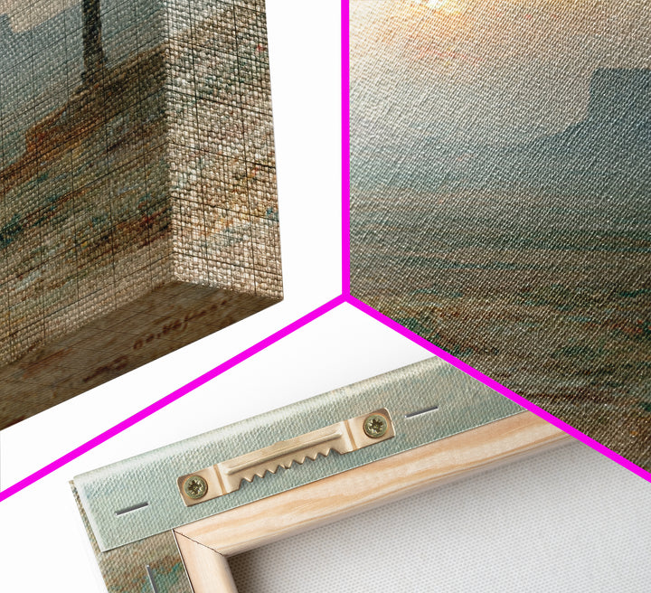 Cross At Dawn – Framed Canvas Print – Christian Wall Art – Christian Painting – Subtle Christian Art – Christian Art Canvas