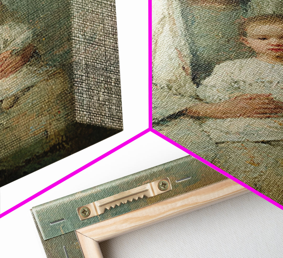 Serene Motherhood, Framed Canvas Print, Christian Wall Art, Christian Art Canvas, Mary And Jesus Painting, Subtle Christian Art, Christian