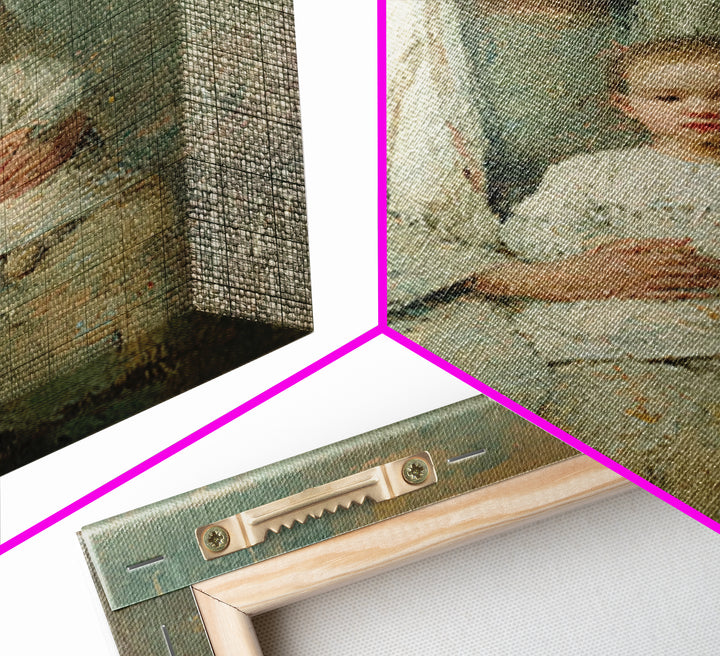 Serene Motherhood, Framed Canvas Print, Christian Wall Art, Christian Art Canvas, Mary And Jesus Painting, Subtle Christian Art, Christian