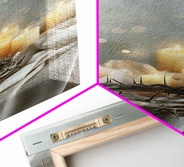 Glowing Redemption, Framed Canvas Print, Christian Art Canvas, Christian Wall Art, Moody Christian Art, Christian Gift Ideas