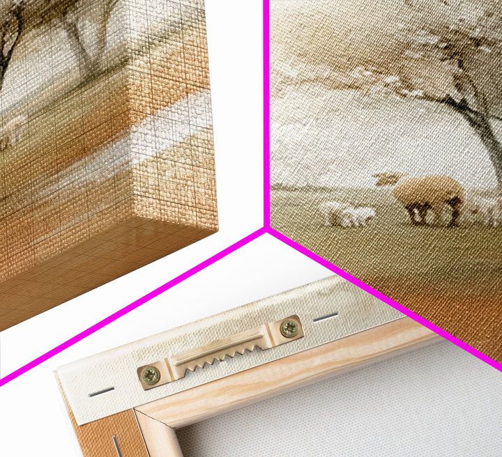 Gentle Meadow Calm - Framed Canvas Print - Christian Wall Art - Christian Art Canvas - Pastoral Scenery - Subtle Christian Art - Christian