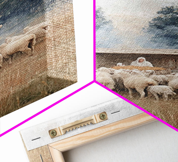 Flock Of Grace – Framed Canvas Print – Christian Christmas Art – Jesus Painting – Christian Wall Art – Christmas Canvas Wall Art – Christia