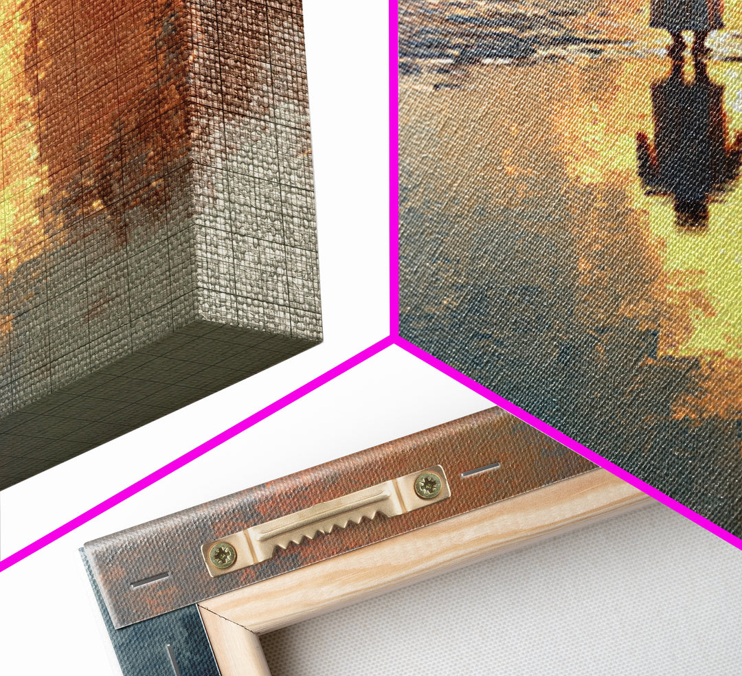 Golden River Walk – Framed Canvas Print – Christian Wall Art – Christian Art Canvas – Jesus Painting – Modern Christian Art – Christian Chr