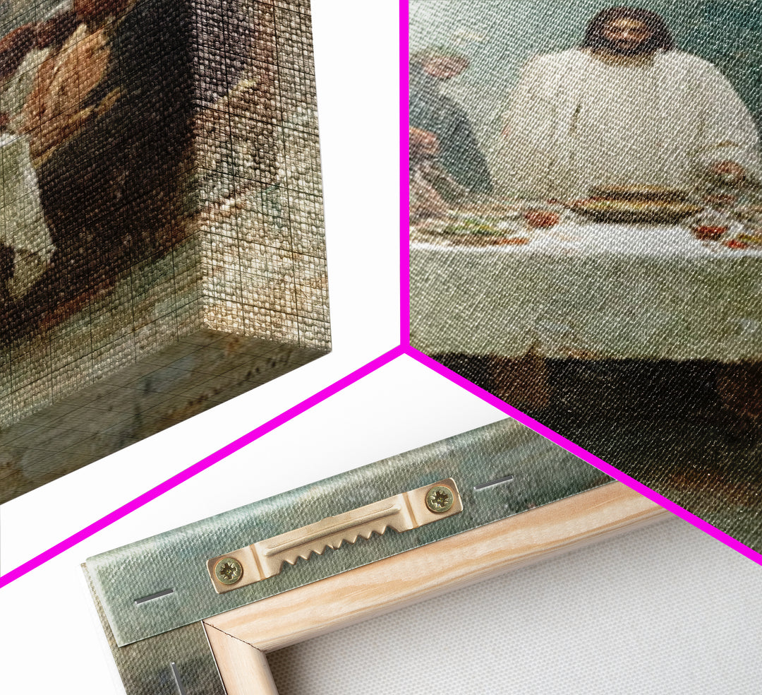 Garden Supper Peace – Framed Canvas Print – Christian Art Canvas – Jesus Painting – Christian Wall Art – Christian Christmas Art – Moody Ch