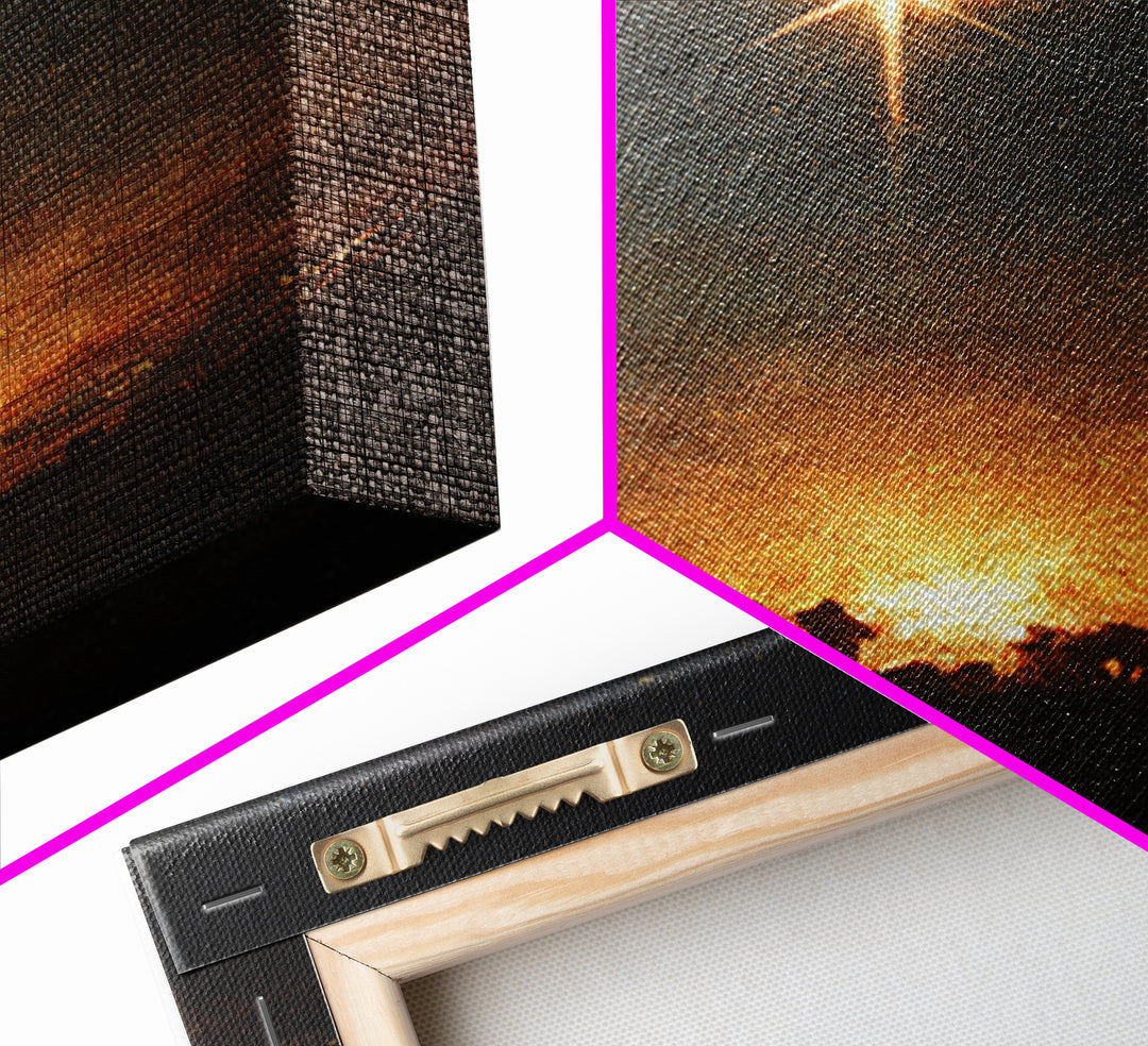 Night Of Wonder, Framed Canvas Print, Christian Christmas Art, Christian Wall Art, Christmas Canvas Wall Art, Moody Christmas Art, Christia