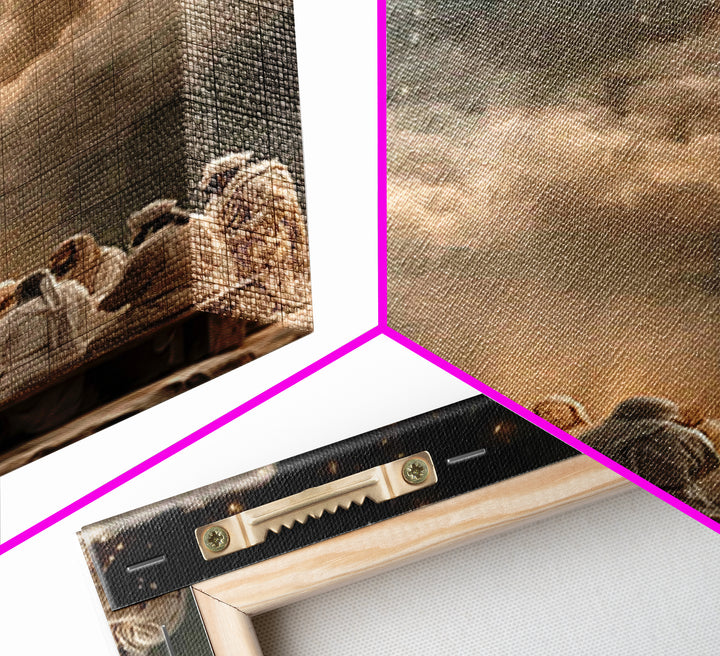Sacred Evening Table | Framed Canvas Print | Modern Christian Art | Jesus Painting | Christian Art Canvas | Christian Wall Art | Christian