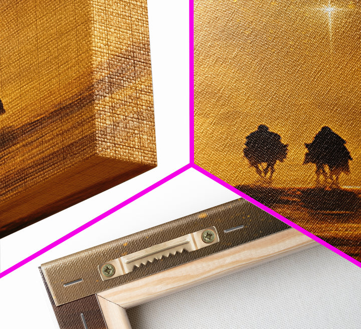 Golden Starpath – Framed Canvas Print – Christian Christmas Art – Christian Art Canvas – Jesus Painting – Christian Wall Art – Christmas Ar