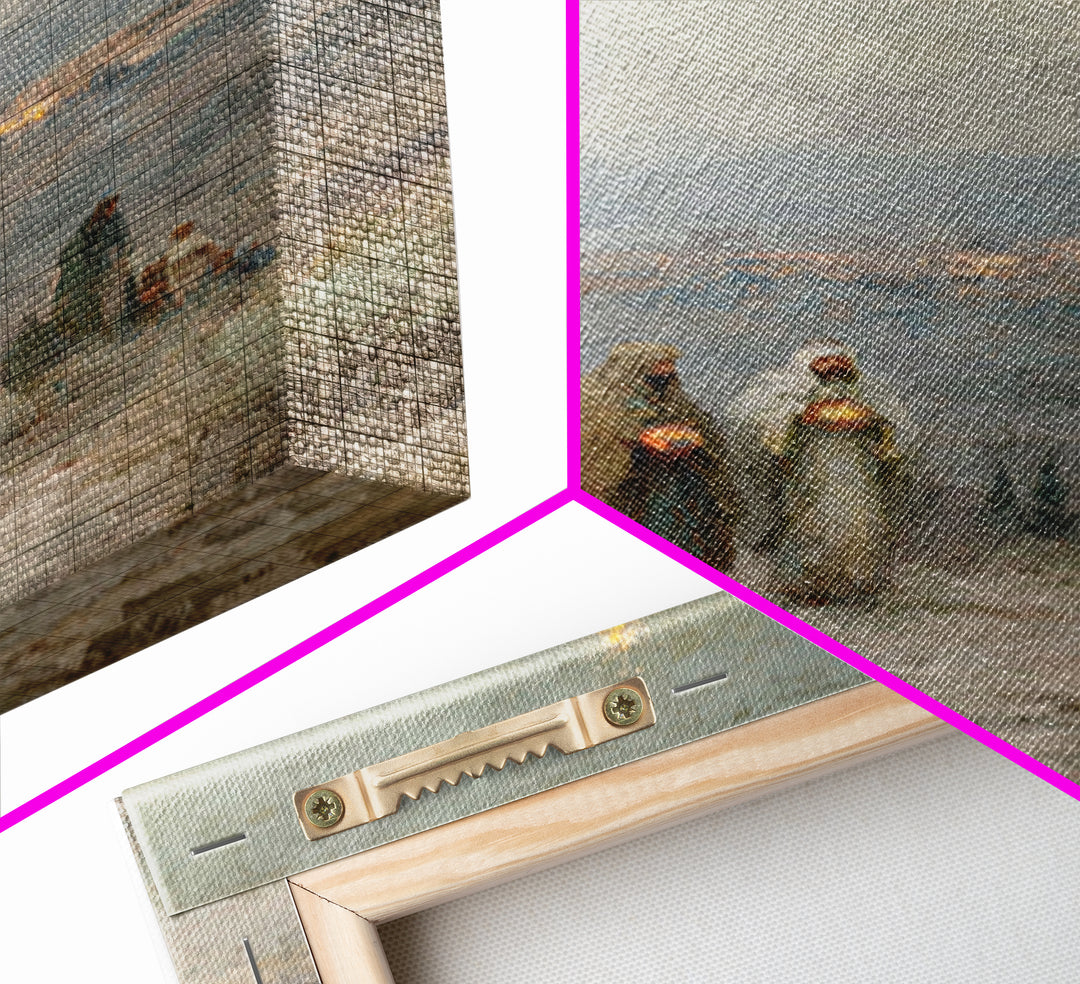 Pilgrims United – Framed Canvas Print – Christian Art Canvas – Christian Christmas Art – Christian Wall Art – Jesus Painting – Christmas Ar