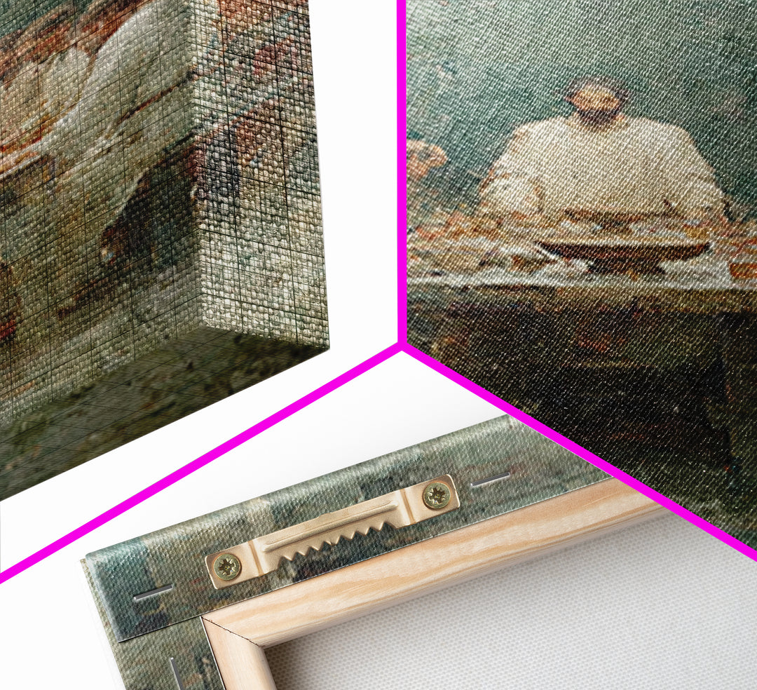 Sacred Supper Glow, Framed Canvas Print, Christian Wall Art, Christian Art Canvas, Moody Christian Art, Jesus Painting, Christian Gift, Chr