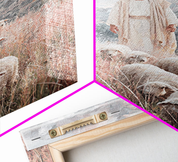 Heavenly Shepherd – Framed Canvas Print – Christian Wall Art – Jesus Painting – Christian Art Canvas – Christian Gift – Christian Christmas