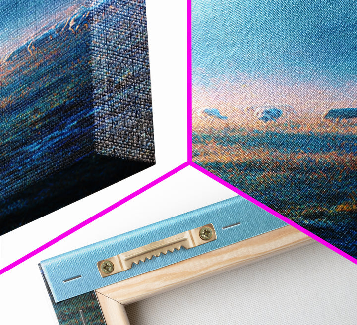 Morning Of Peace – Framed Canvas Print – Christian Wall Art – Christian Art Print – Blue Christian Art – Christian Painting – Unique Christ
