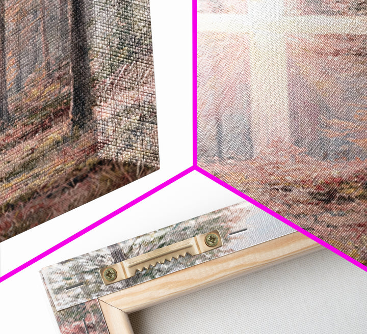 Glory In The Pines – Framed Canvas Print – Christian Art Canvas – Christian Wall Art – Christian Painting – Modern Christian Art – Christia
