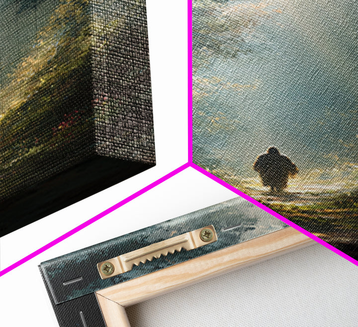 Dawn Of Peace – Framed Canvas Print – Christian Art Canvas – Christian Wall Art – Jesus Painting – Modern Christian Painting – Moody Christ