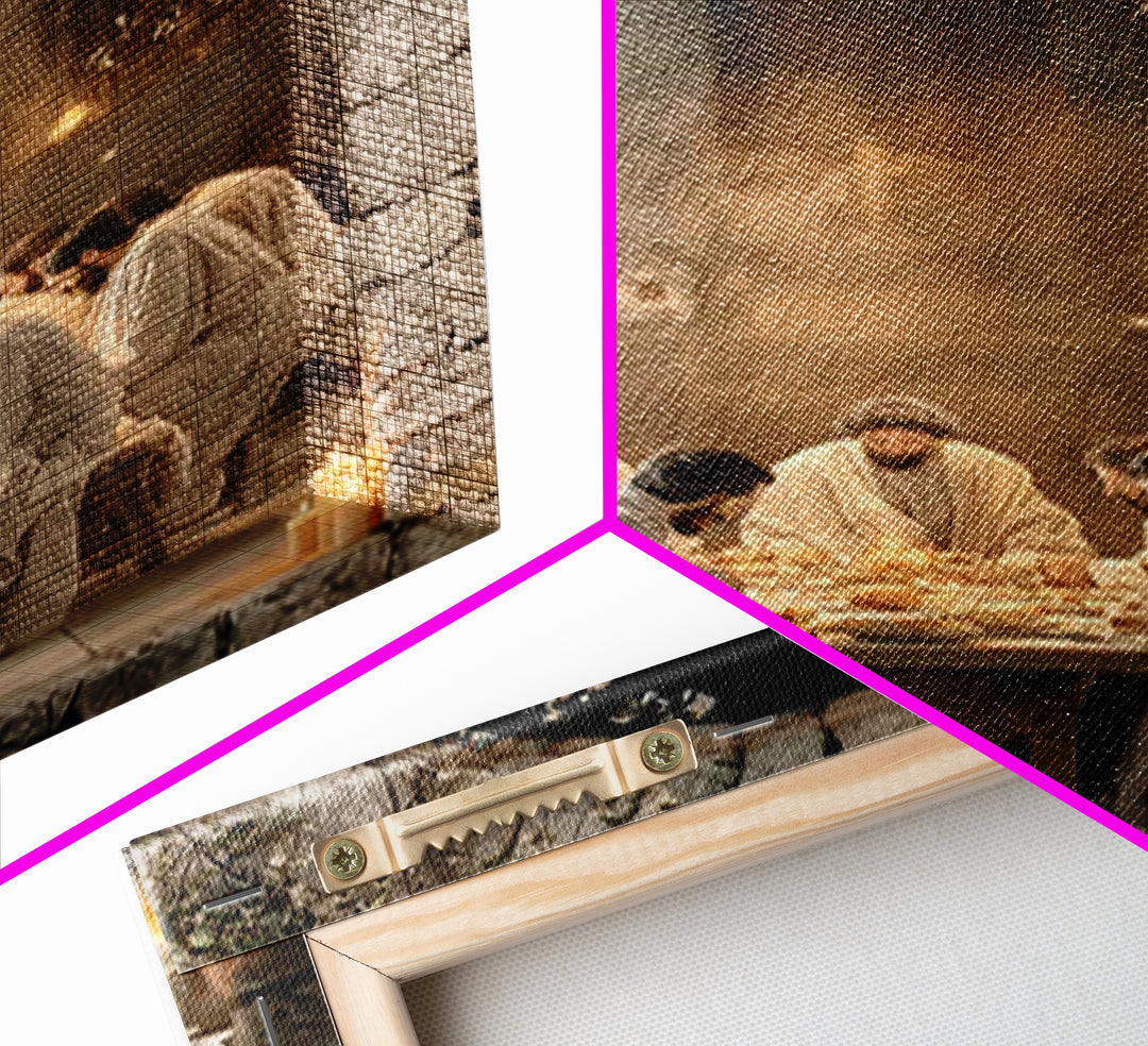 Sacred Table – Framed Canvas Print – Christian Art Canvas – Christian Wall Art – Jesus Painting – Christian Christmas Art – Vintage Christi