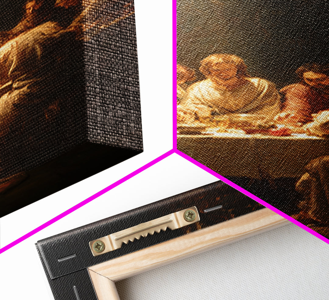 Last Supper Grace – Framed Canvas Print – Christian Wall Art – Christian Art Canvas – Large Jesus Painting – Moody Christian Art – Christia