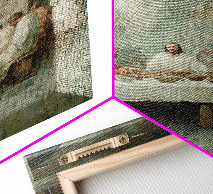 Table Of Fellowship – Framed Canvas Print – Christian Wall Art – Subtle Christian Art – Jesus Painting – Christian Art Canvas – Vintage Chr