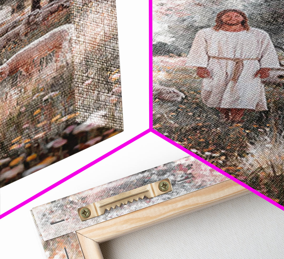 Pasture Of Hope | Framed Canvas Print | Jesus Painting | Christian Wall Art | Christian Art Canvas | Christian Gift | Modern Christian Art