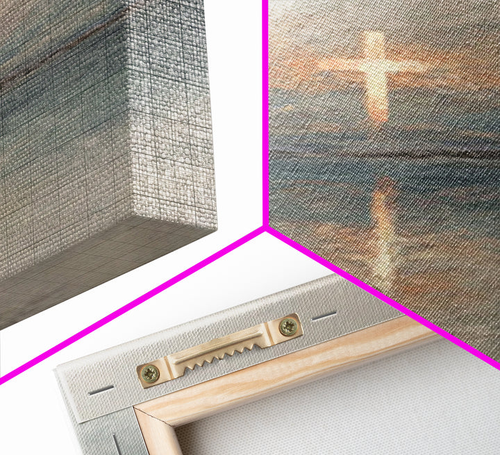 Radiant Cross Sky – Framed Canvas Print – Christian Wall Art – Christian Art Canvas – Minimalist Christian Art – Subtle Christian Art – Chr