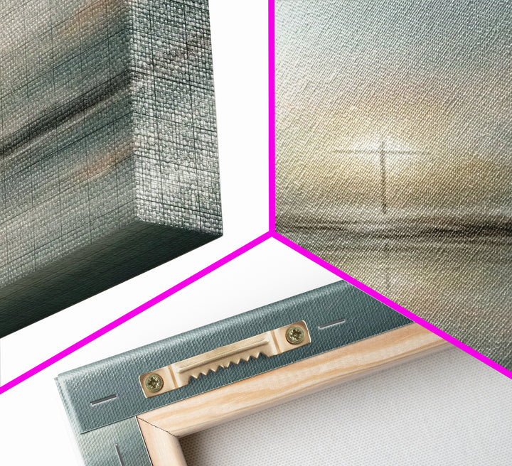 Calm Morning Cross – Framed Canvas Print – Christian Art Canvas – Christian Wall Art – Minimalist Christian Art – Subtle Christian Art – Ch