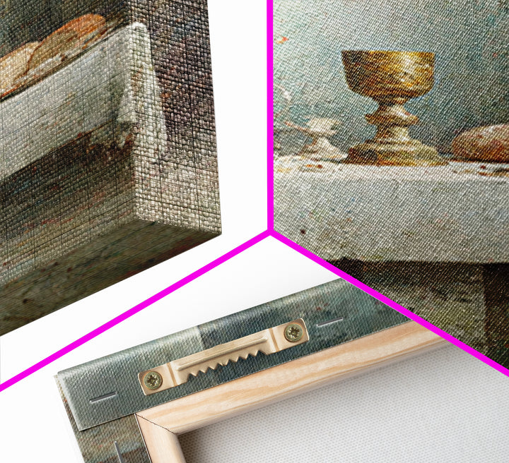 Table Of Grace | Framed Canvas Print | Christian Art Canvas | Christian Wall Art | Vintage Christian Art | Christian Art Gift