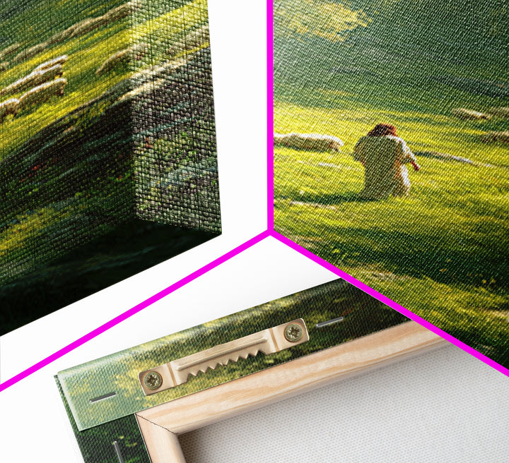 Gentle Shepherd’s Path – Framed Canvas Print – Christian Wall Art – Jesus Painting – Christian Art Canvas – Large Christian Painting – Chri