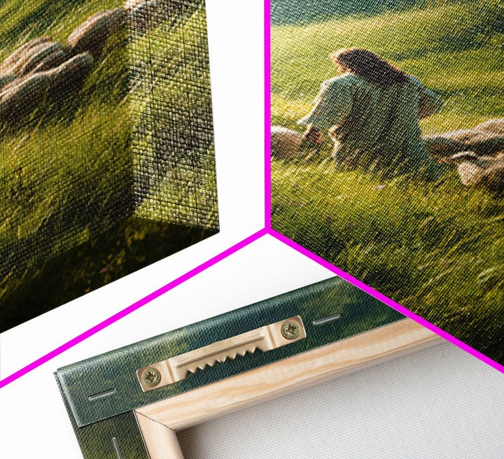 Fields Of Mercy – Framed Canvas Print – Jesus Art Print – Christian Wall Art – Christian Art Canvas – Modern Christian Painting – Christian