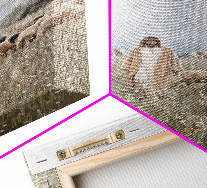 Meadow Of Peace – Framed Canvas Print – Jesus Painting – Christian Art Canvas – Christian Wall Art – Christian Decoration – Subtle Christia