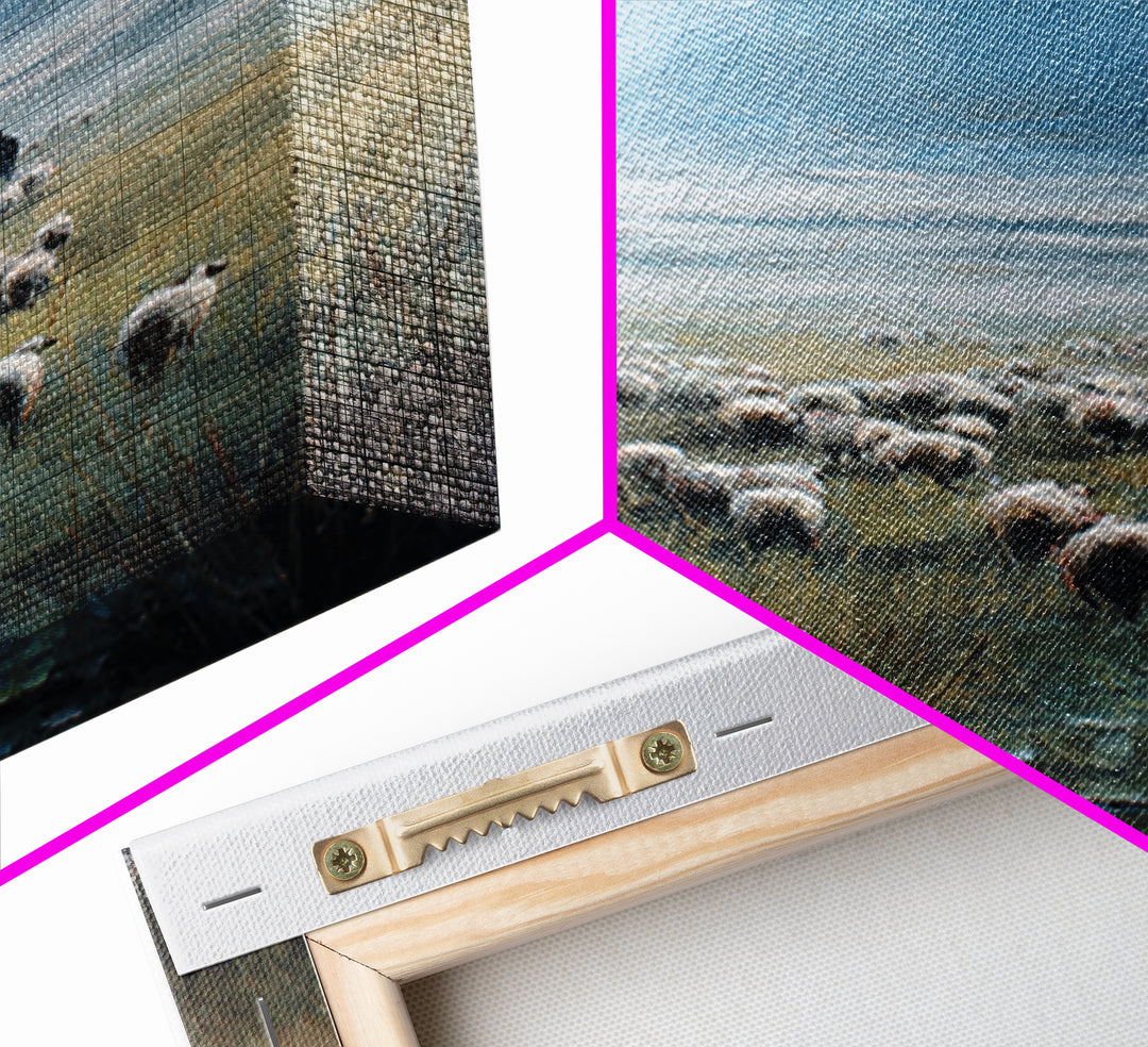 Quiet Shepherd – Framed Canvas Print – Christian Wall Art – Christian Art Canvas – Christian Painting – Christian Art – Pastoral Scenery