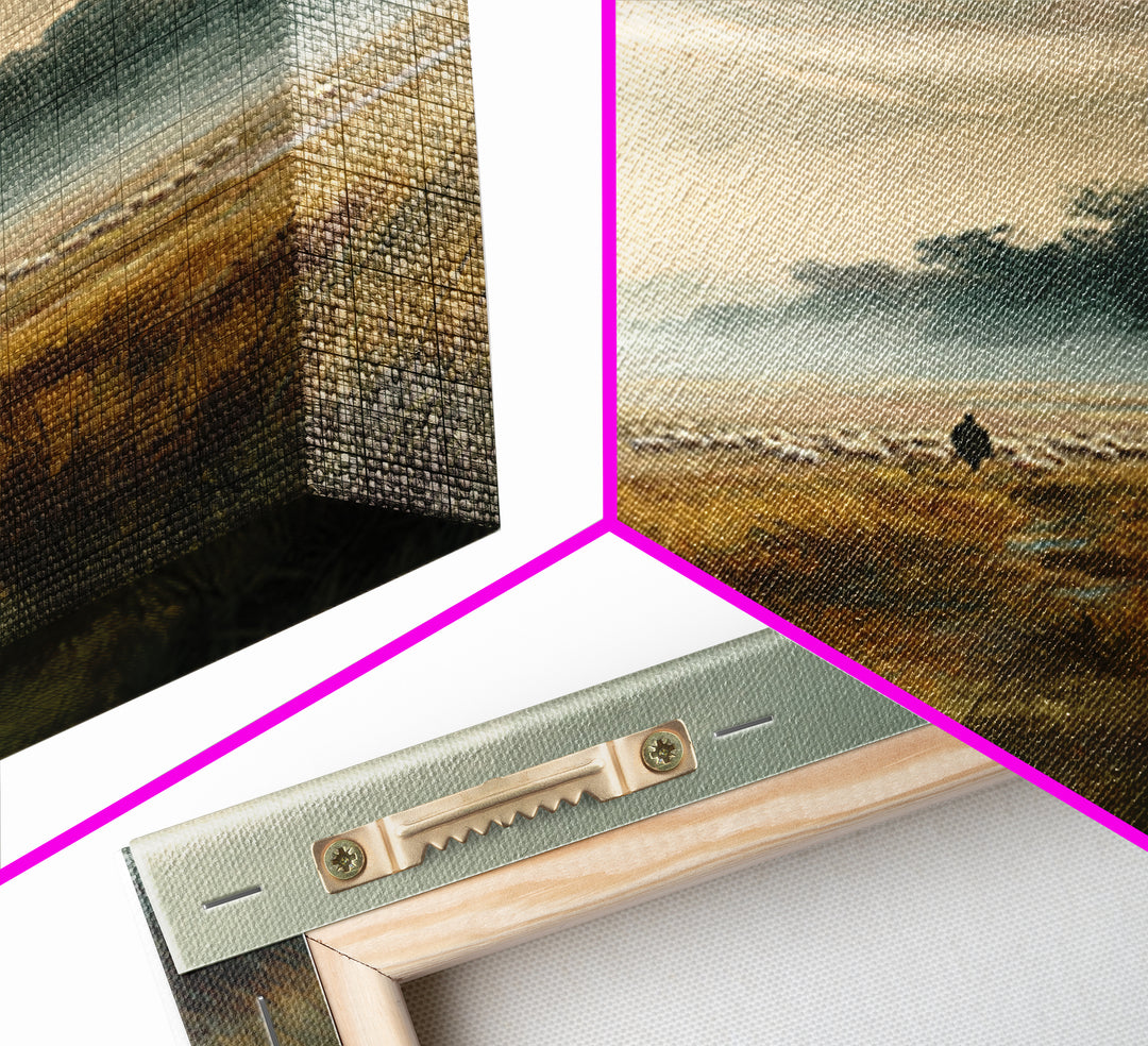 Morning Pasture – Framed Canvas Print – Christian Art Canvas – Christian Wall Art – Christian Painting – Subtle Christian Art – Pastoral Sc